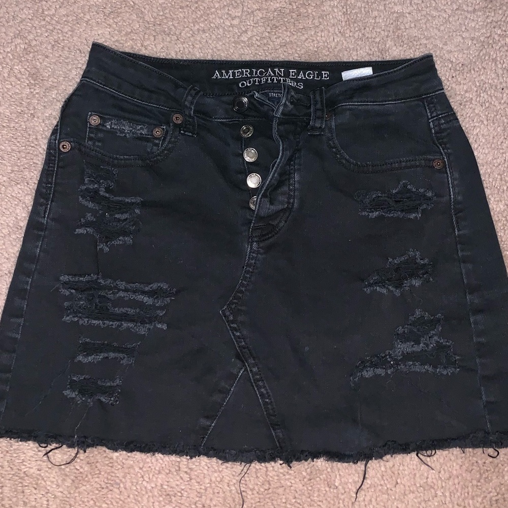 American Eagle black jean skirt